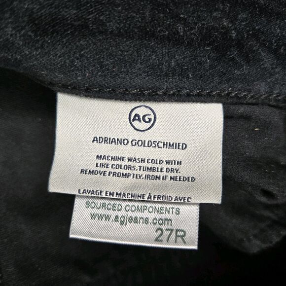 AG Adriano Goldschmied The Legging Super Skinny Ankle Pants 27 R Black Velvet - Picture 5 of 6